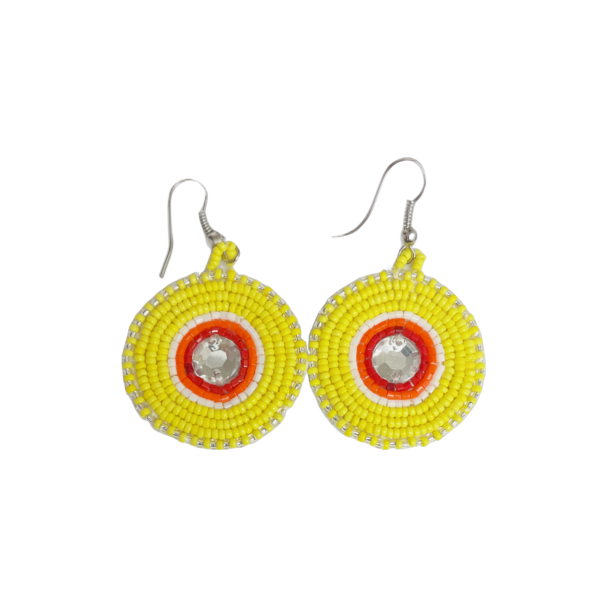 Beaded Yellow Earrings Thunderbird Crafts Trading Post