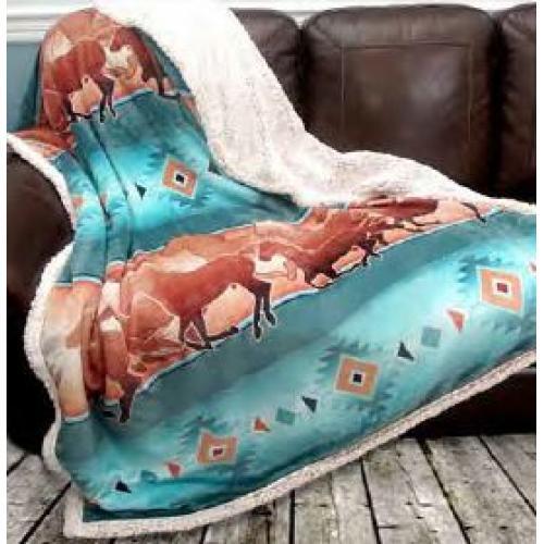 Running Horses Twin Blanket | Thunderbird Crafts Trading Post